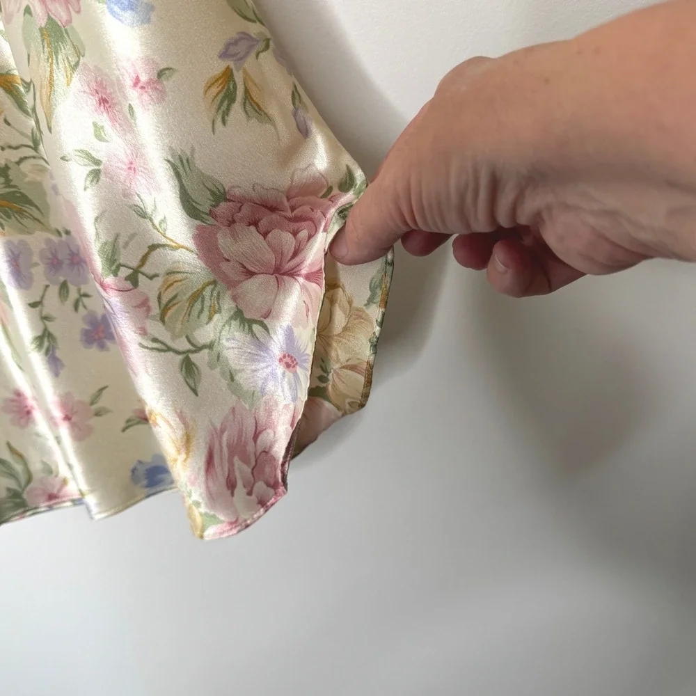 Vintage Floral Slip Dress/Neglige Size L Made in‎ USA - Picture 4 of 9